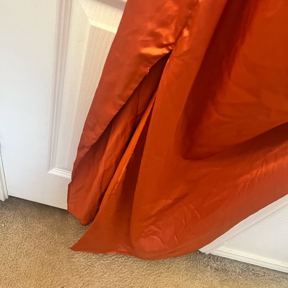 Finesse Satin Cowl Neck Maxi Dress in Burnt Orange - Picture 3 of 5